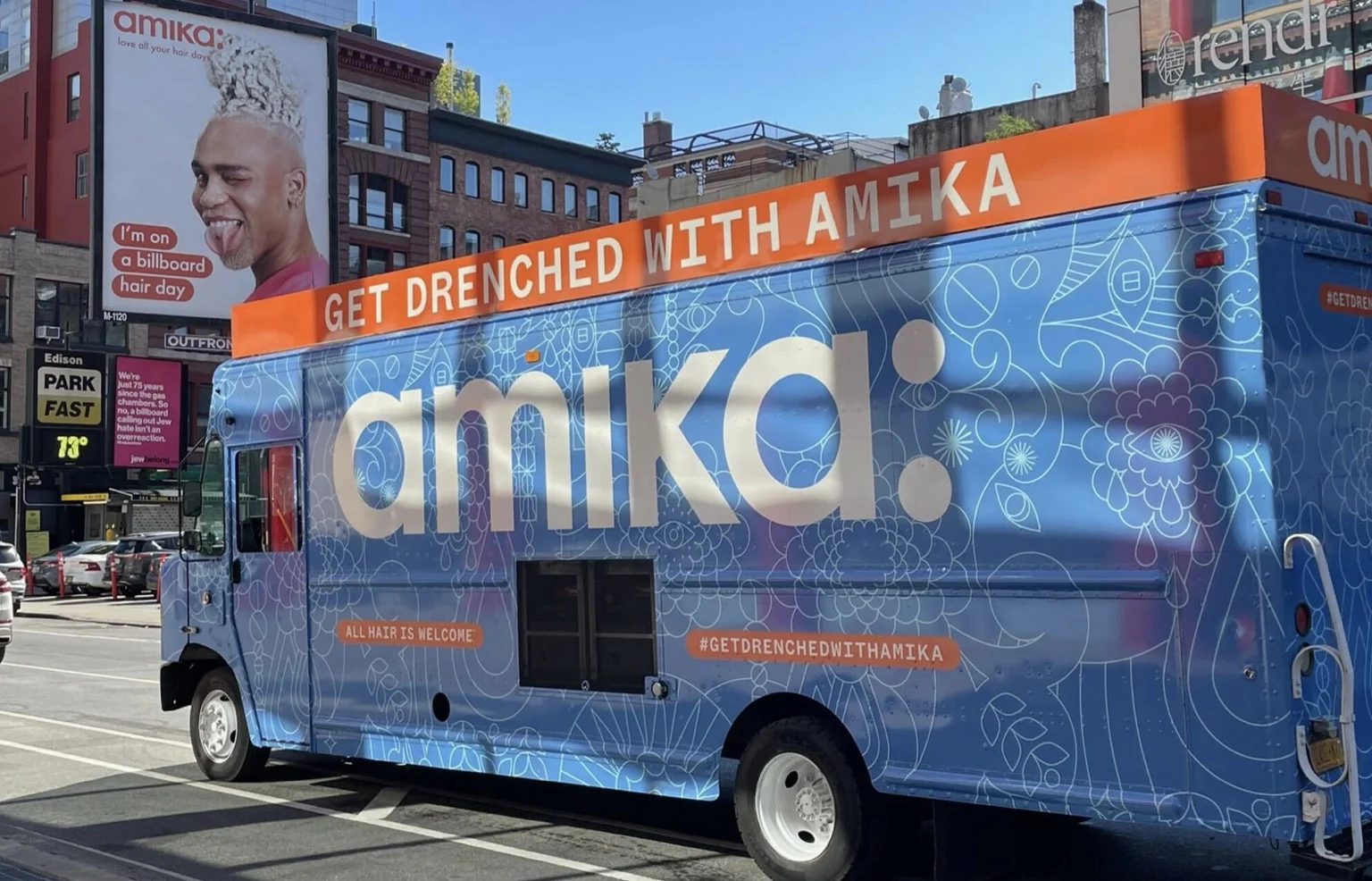 Amika Get Drenched hydration tour bus campaign