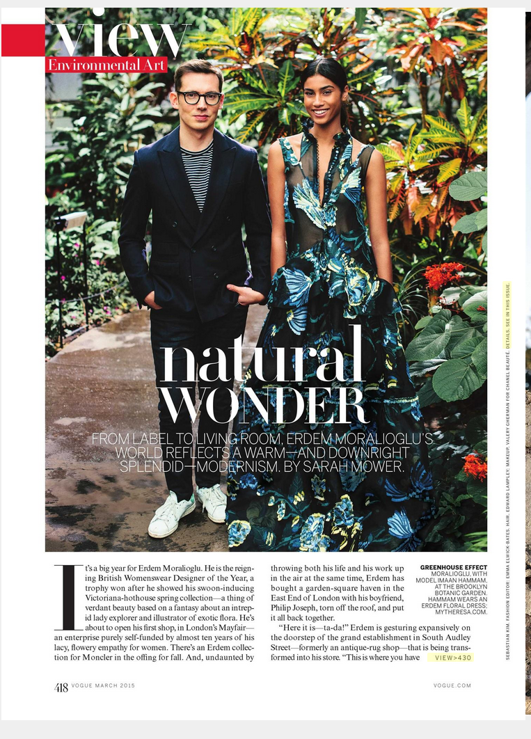 Erdem Moralioglu and Imaan Hammam, Natural Wonder, Vogue