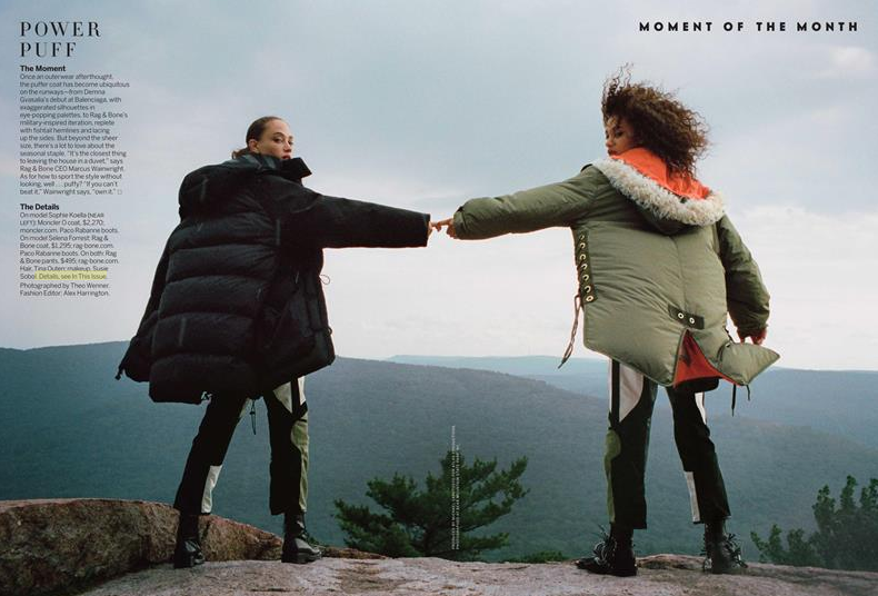 Power Puff puffer coat story in Vogue